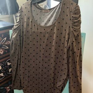 Brown Polka Dot Women's Top